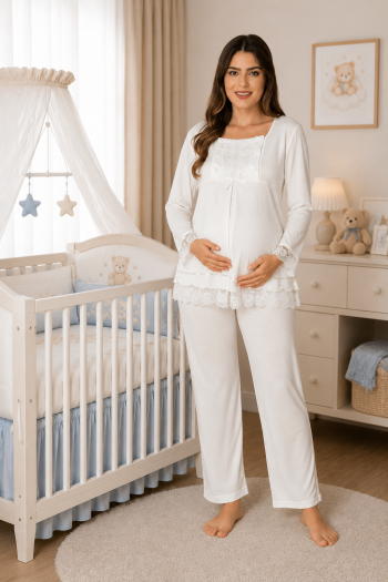 Effortt 3045E Ekru Lohusa Pijama Takımı